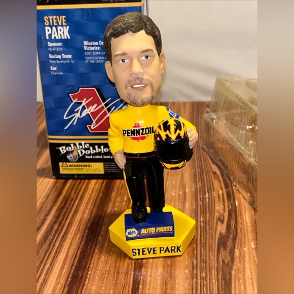 Steve Park Bobblehead Doll NAPA Racing Pennzoil NASCAR NIB Bobble Head NEW - Picture 5 of 9